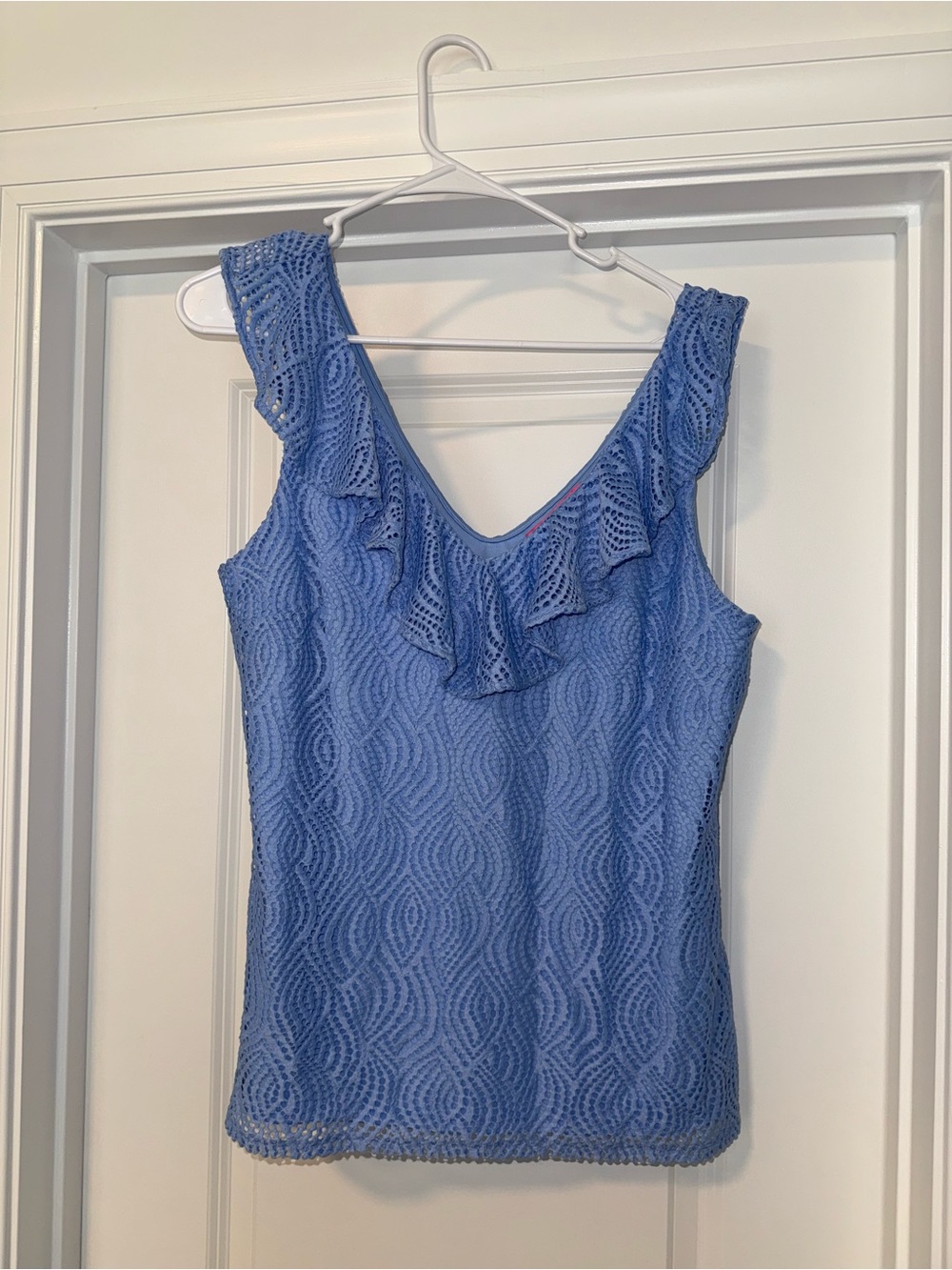 Lilly Pulitzer Light Blue Crochet Tank Top